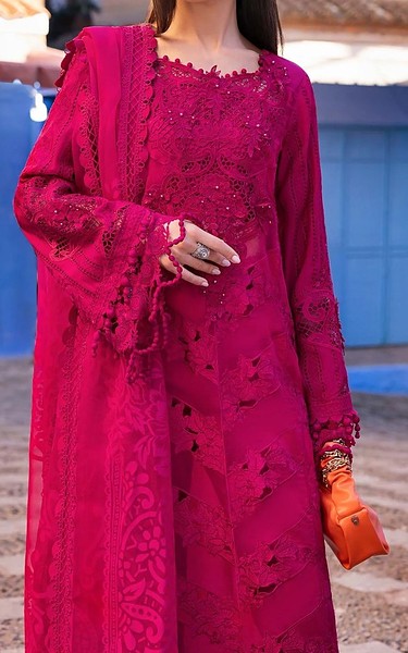 Zenia Fuchsia Lawn Suit | Pakistani Lawn Dress in USA- Image 2