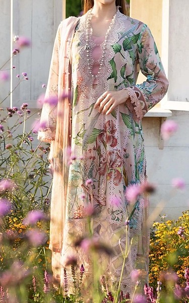 Zenia Peach Lawn Suit | Pakistani Lawn Dress in USA- Image 2