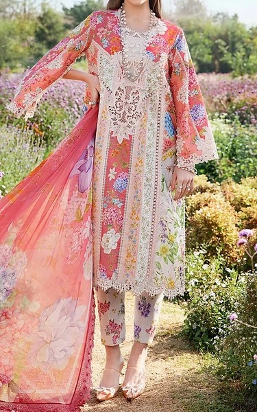 Zenia Pink Lawn Suit | Pakistani Lawn Dress in USA- Image 1