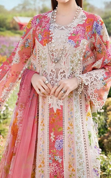 Zenia Pink Lawn Suit | Pakistani Lawn Dress in USA- Image 2