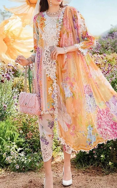 Zenia Mustard Lawn Suit | Pakistani Lawn Dress in USA- Image 1