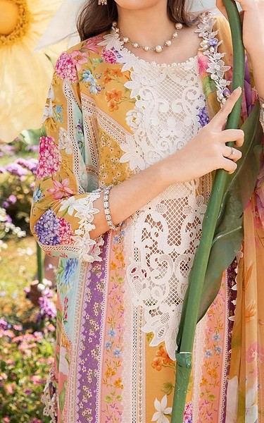 Zenia Mustard Lawn Suit | Pakistani Lawn Dress in USA- Image 2