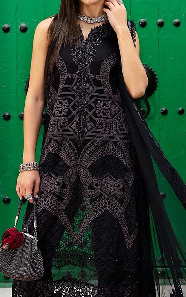 Zenia Black Lawn Suit | Pakistani Lawn Dress in USA- Image 2