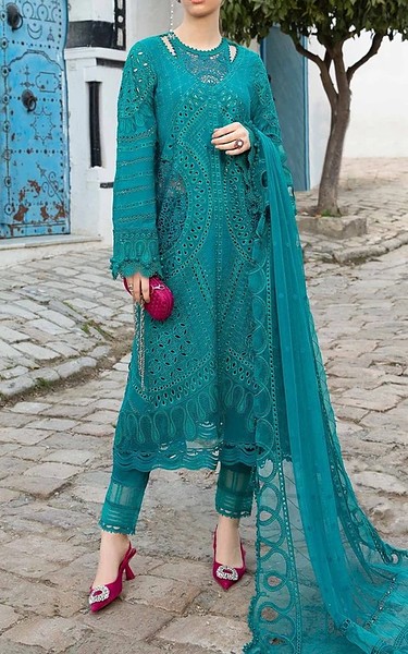 Zenia Sea Green Lawn Suit | Pakistani Lawn Dress in USA- Image 1