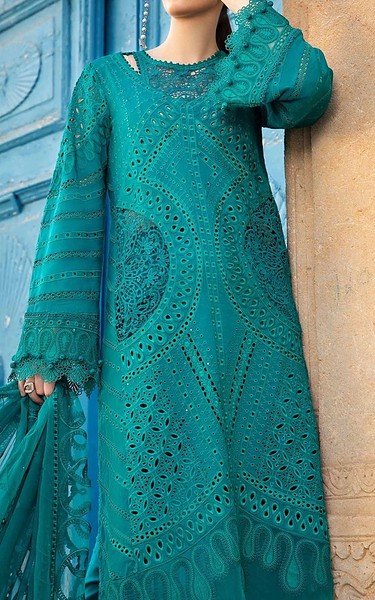 Zenia Sea Green Lawn Suit | Pakistani Lawn Dress in USA- Image 2
