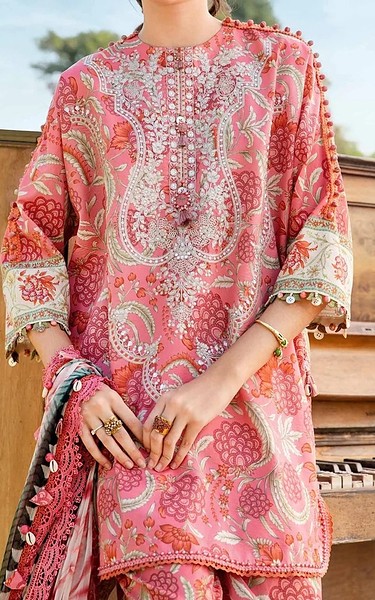 Zenia Pink Lawn Suit | Pakistani Lawn Dress in USA- Image 2
