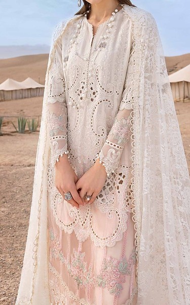 Zenia Ivory Dobby Suit | Pakistani Lawn Dress in USA- Image 2