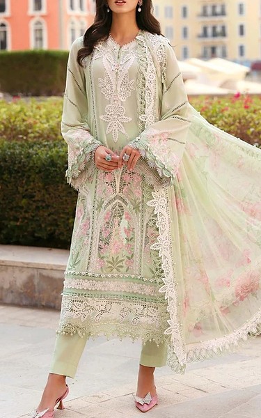 Zenia Green Lawn Suit | Pakistani Lawn Dress in USA- Image 1