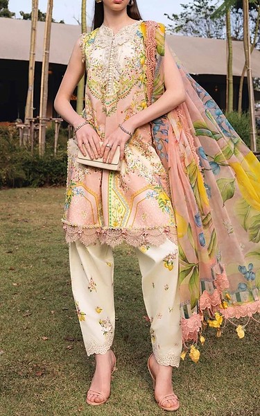 Zenia Yellow Lawn Suit | Pakistani Lawn Dress in USA- Image 1