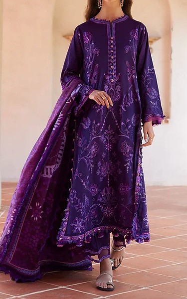 Zenia Violet Lawn Suit | Pakistani Lawn Dress in USA- Image 1