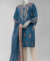 Blue Khaddar Suit (2Pcs)