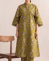 Adans Libas Olive Lawn Suit (2 Pcs)- Pakistani Designer Lawn Suits