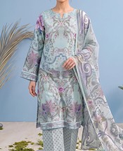 Adans Libas Baby Blue Lawn Suit- Pakistani Lawn Dress