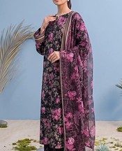 Adans Libas Magenta/Black Lawn Suit- Pakistani Lawn Dress
