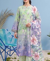 Adans Libas Light Green Lawn Suit- Pakistani Designer Lawn Suits