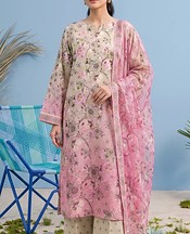 Adans Libas Ivory/Pink Lawn Suit- Pakistani Designer Lawn Suits