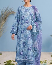 Adans Libas Denim Blue Lawn Suit- Pakistani Designer Lawn Suits