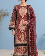 Adans Libas Maroon Lawn Suit- Pakistani Designer Lawn Suits
