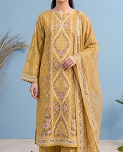 Adans Libas Sand Gold Lawn Suit- Pakistani Designer Lawn Suits