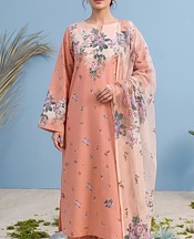 Peach Lawn Suit