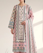 White/Pink Lawn Suit