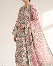 Ivory/Pink Lawn Suit