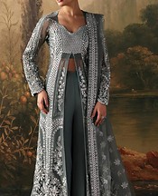 Grey Raw Silk Suit
