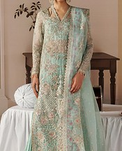 Afrozeh Aqua Organza Suit- Pakistani Designer Chiffon Suit
