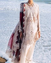 Afsanah Off White Lawn Suit- Pakistani Lawn Dress