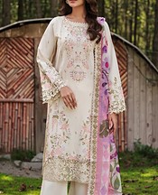 Afsanah Off White Lawn Suit- Pakistani Lawn Dress