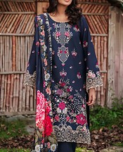 Afsanah Navy Blue Lawn Suit- Pakistani Designer Lawn Suits
