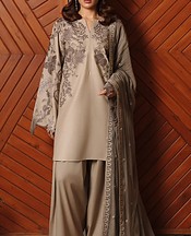 Afsanah Beige Lawn Suit- Pakistani Lawn Dress