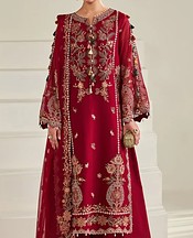 Alizeh Wine Red Chiffon Suit- Pakistani Chiffon Dress