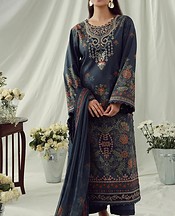 Asim Jofa Dark Grey Cambric Suit- Pakistani Winter Dress