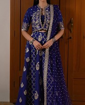 Ayzel Purple Raw Silk Suit- Pakistani Chiffon Dress