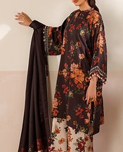 Baroque Black/Off White Viscose Suit- Pakistani Winter Dress