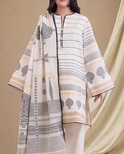 Off White Jacquard Suit