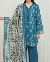 Edenrobe Dull Blue Lawn Suit- Pakistani Designer Lawn Suits