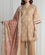 Edenrobe Tan Lawn Suit- Pakistani Designer Lawn Suits