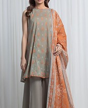 Edenrobe Grey Lawn Suit- Pakistani Lawn Dress