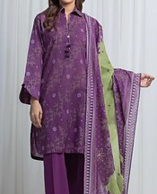 Edenrobe Plum Lawn Suit- Pakistani Designer Lawn Suits