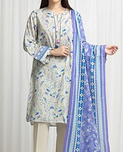 Edenrobe Off White/Blue Lawn Suit- Pakistani Lawn Dress