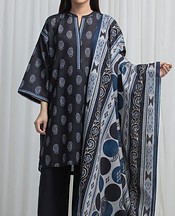 Black Khaddar Suit