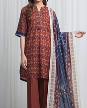 Edenrobe Pale Carmine Lawn Suit- Pakistani Designer Lawn Suits