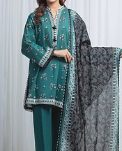 Edenrobe Teal Lawn Suit- Pakistani Lawn Dress
