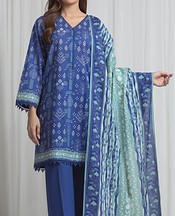 Edenrobe Blue Lawn Suit- Pakistani Designer Lawn Suits