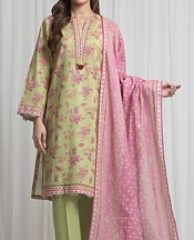 Edenrobe Olive Lawn Suit- Pakistani Designer Lawn Suits