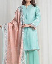 Edenrobe Pale Aqua Lawn Suit- Pakistani Designer Lawn Suits