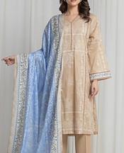 Edenrobe Beige Lawn Suit- Pakistani Lawn Dress