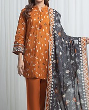 Edenrobe Rust Lawn Suit- Pakistani Lawn Dress